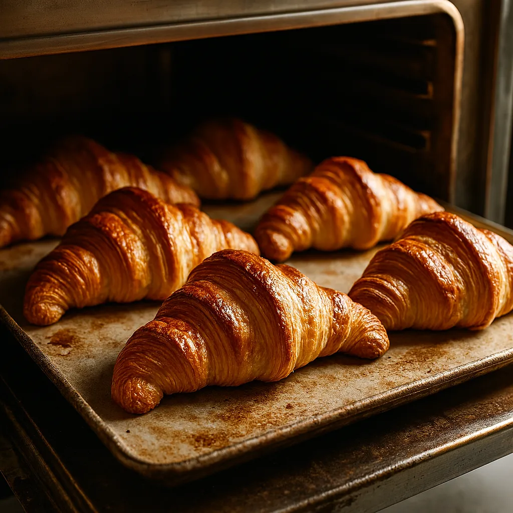 Croissants sortant du four